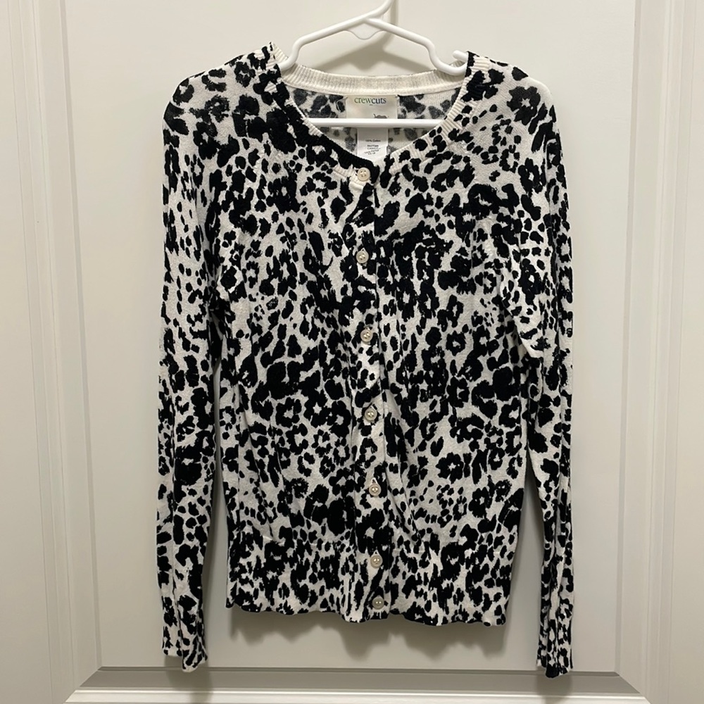 CrewCuts button down cardigan black/white girls size 6/7